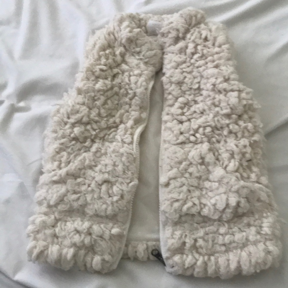 Fur style toddler zip up vest